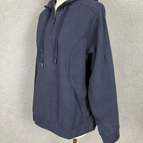 Urban Outdoor Women's Pullover Hoodie Pockets 1/4 Zip Draw String Blue Large NWT - Picture 4 of 8